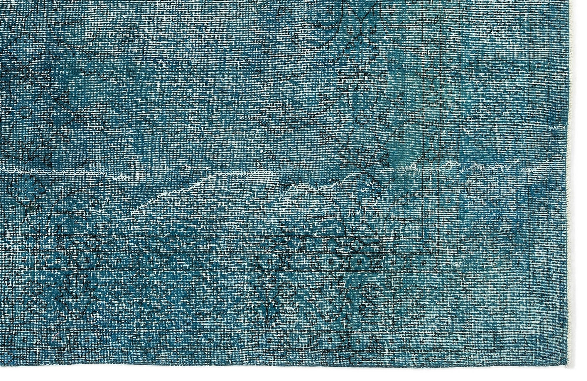 Atina Turquoise Vintage Wool Handmade Area Rug 6'10" x 10'1"
