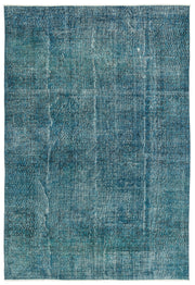 Atina Turquoise Vintage Wool Handmade Area Rug 6'10" x 10'1"