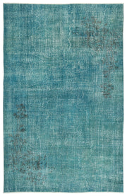 Atina Turquoise Vintage Wool Handmade Area Rug 6'7" x 10'4"