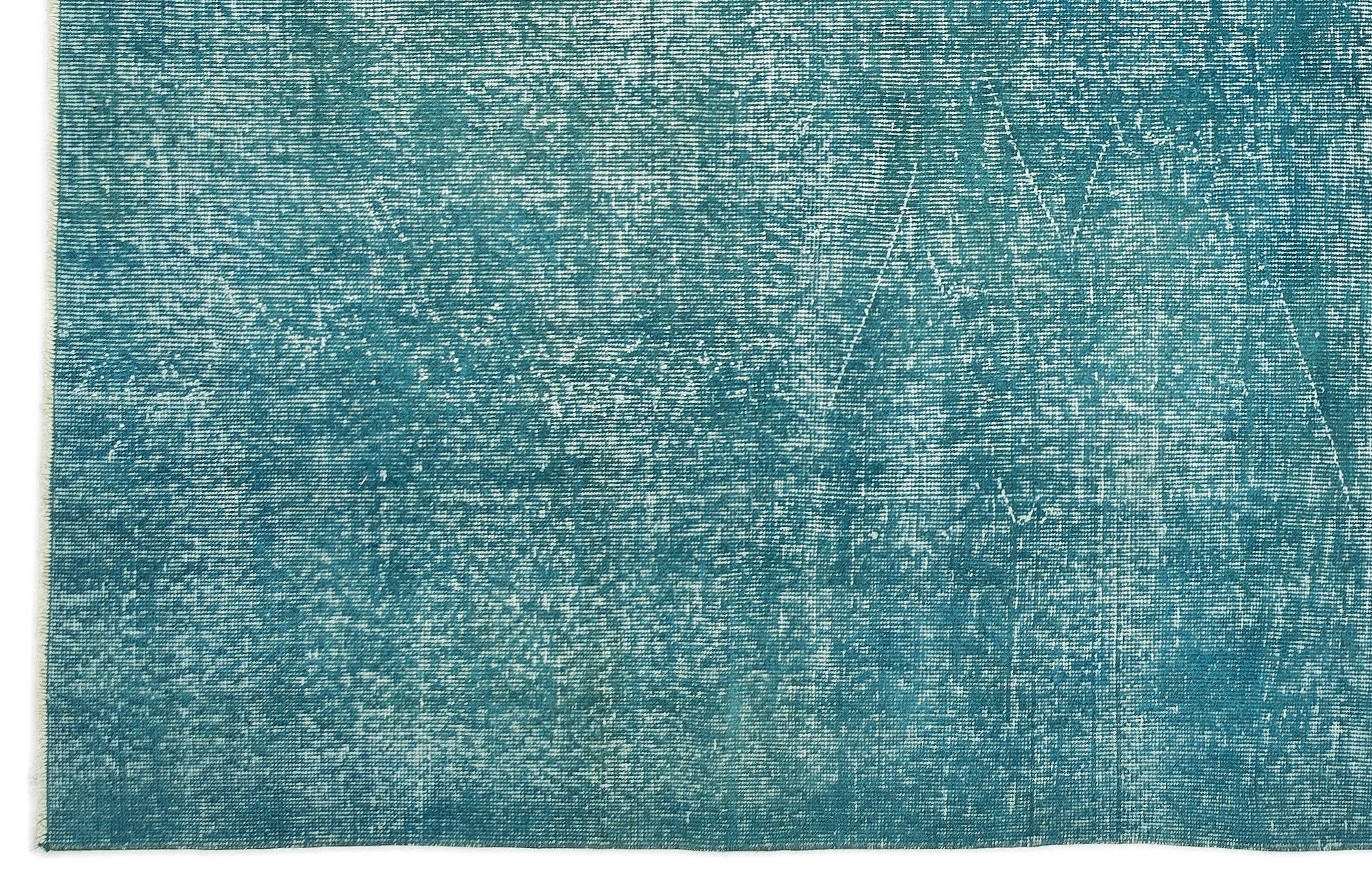 Atina Turquoise Vintage Wool Handmade Area Rug 6'7" x 10'4"
