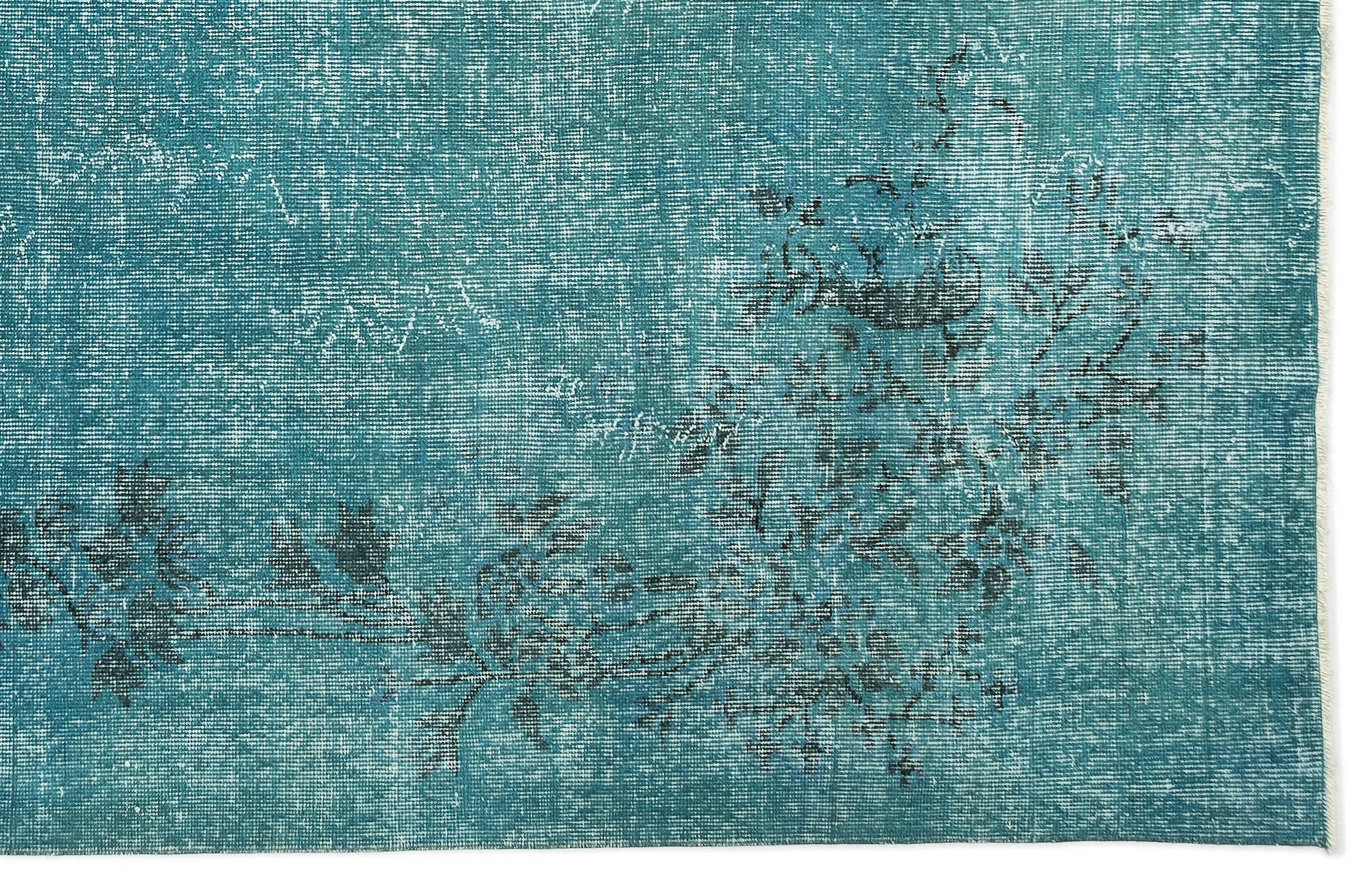 Atina Turquoise Vintage Wool Handmade Area Rug 6'7" x 10'4"