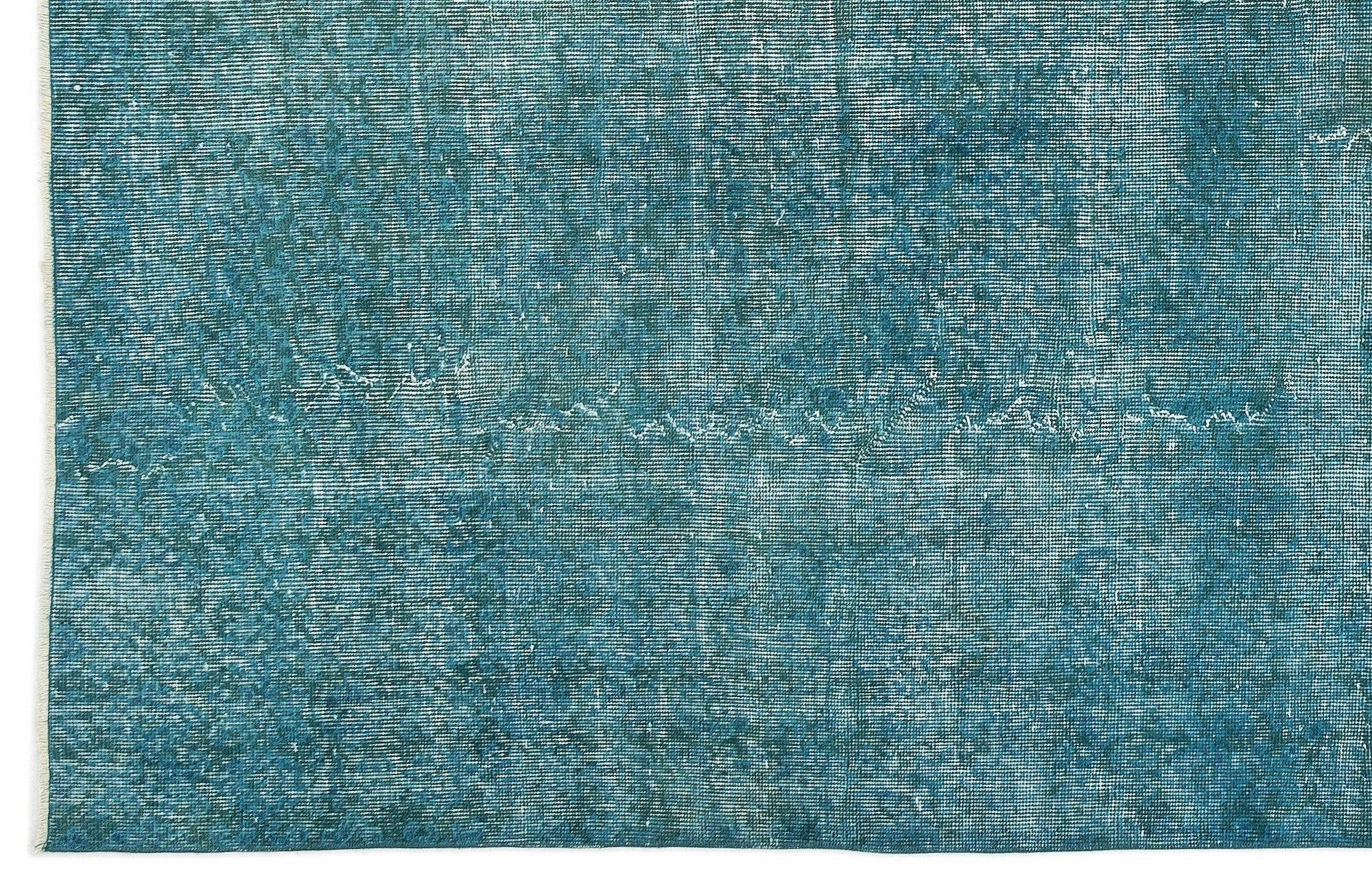 Atina Turquoise Vintage Wool Handmade Area Rug 6'11" x 10'1"