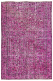 Atina Pink Vintage Wool Handmade Area Rug 5'7" x 8'6"