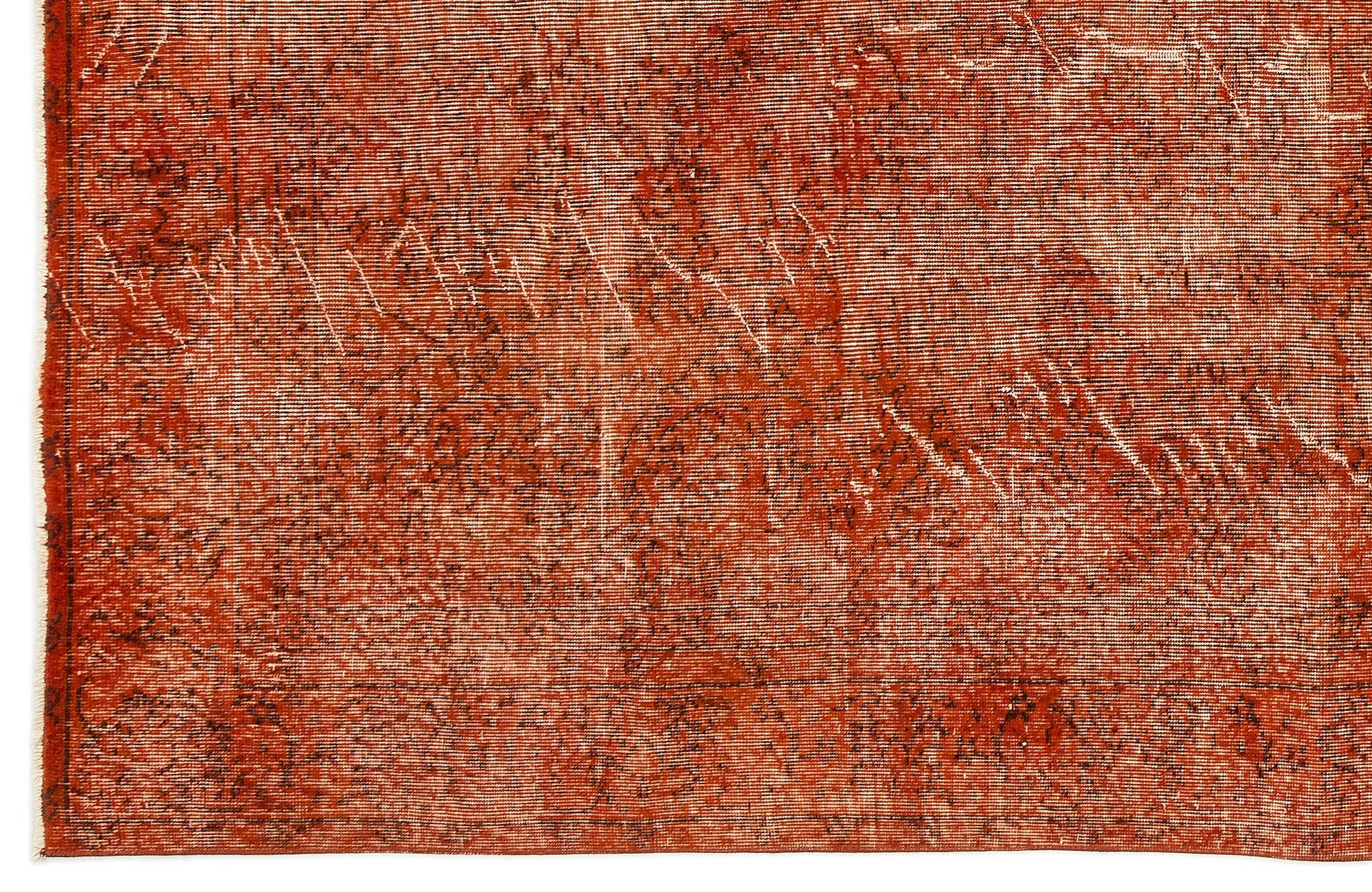 Atina Orange Vintage Wool Handmade Area Rug 6'6" x 9'4"