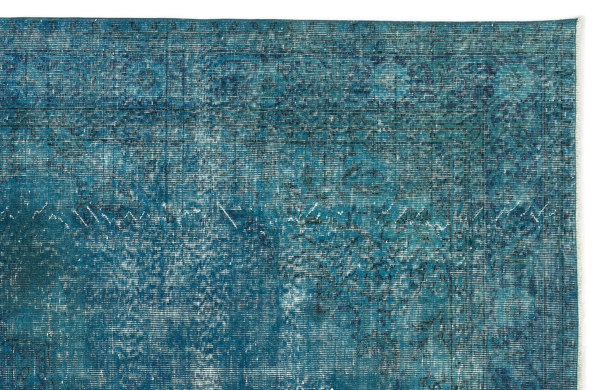 Atina Turquoise Vintage Wool Handmade Area Rug 6'9" x 10'3"