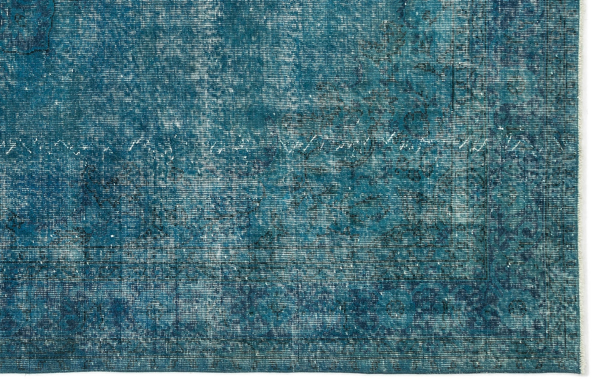 Atina Turquoise Vintage Wool Handmade Area Rug 6'9" x 10'3"