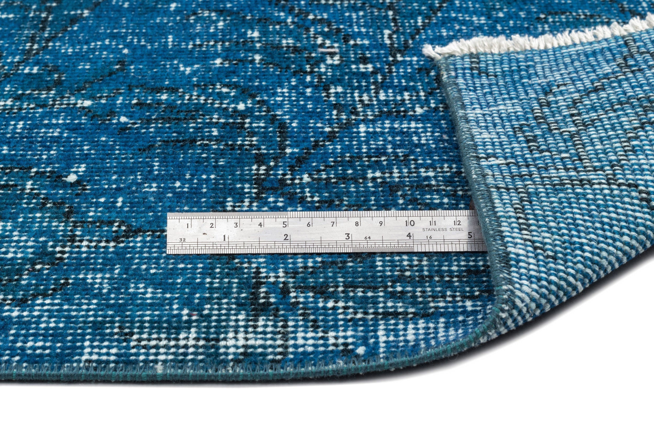 Atina Turquoise Vintage Wool Handmade Area Rug 4'10" x 8'8"