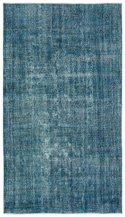 Atina Turquoise Vintage Wool Handmade Area Rug 4'10" x 8'8"