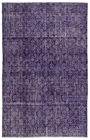 Atina Purple Vintage Wool Handmade Area Rug 6'10" x 10'8"