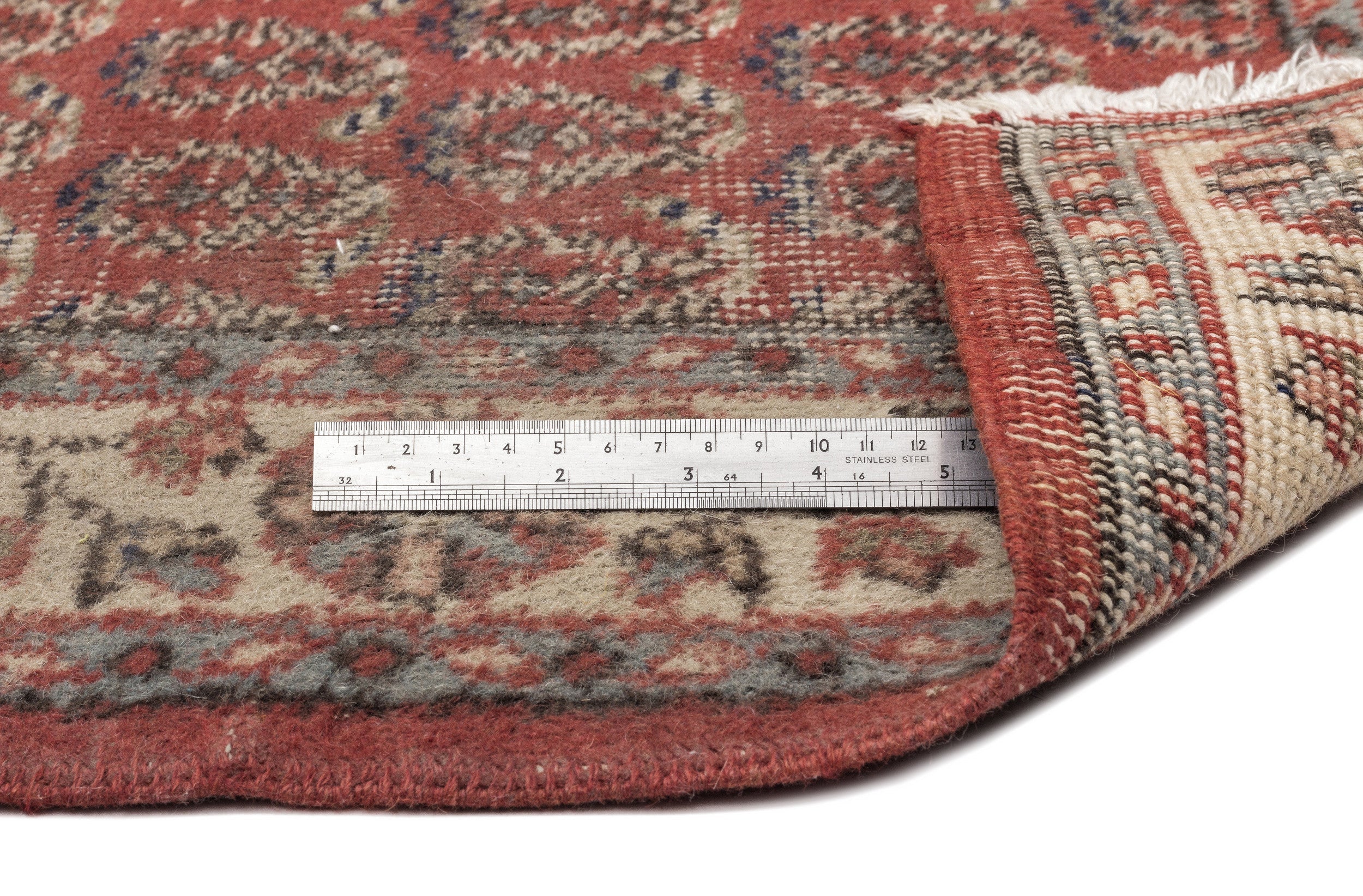 Atina Brown Vintage Wool Handmade Area Rug 4'0" x 7'1"