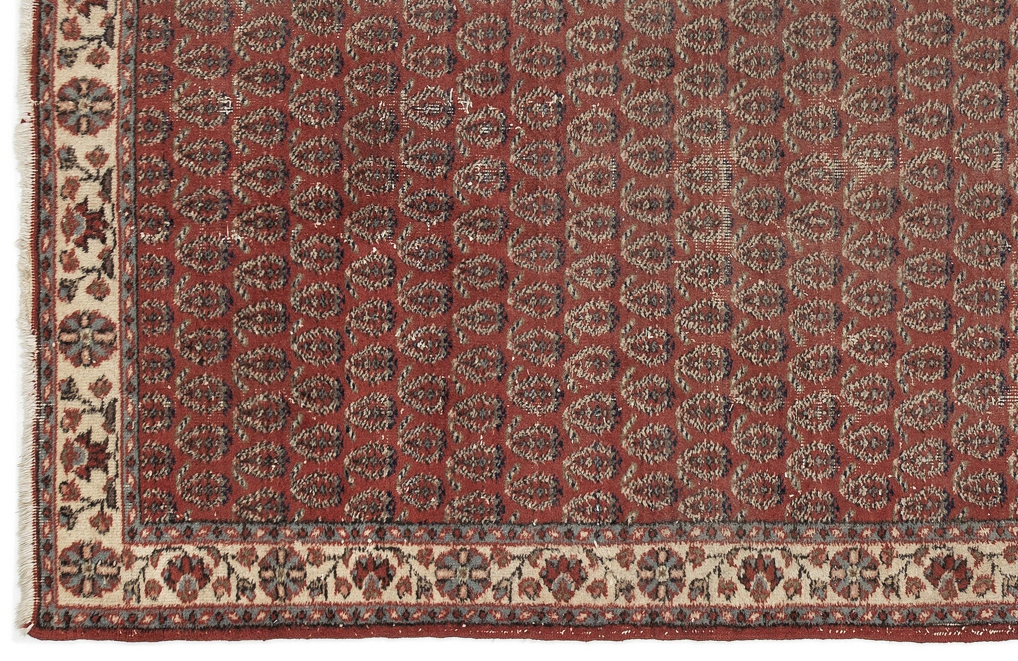 Atina Brown Vintage Wool Handmade Area Rug 4'0" x 7'1"
