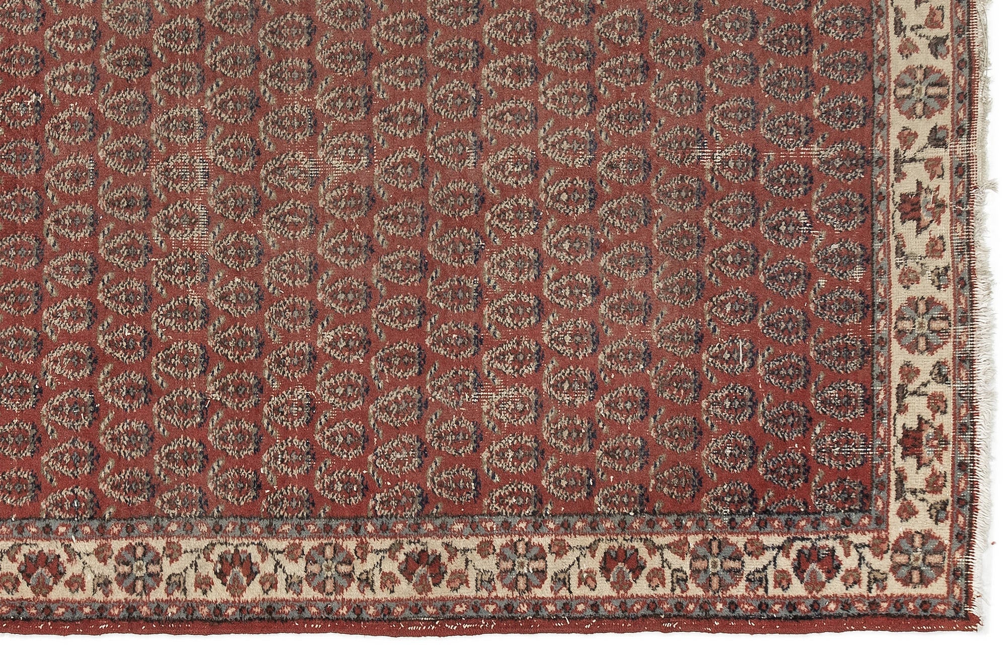 Atina Brown Vintage Wool Handmade Area Rug 4'0" x 7'1"