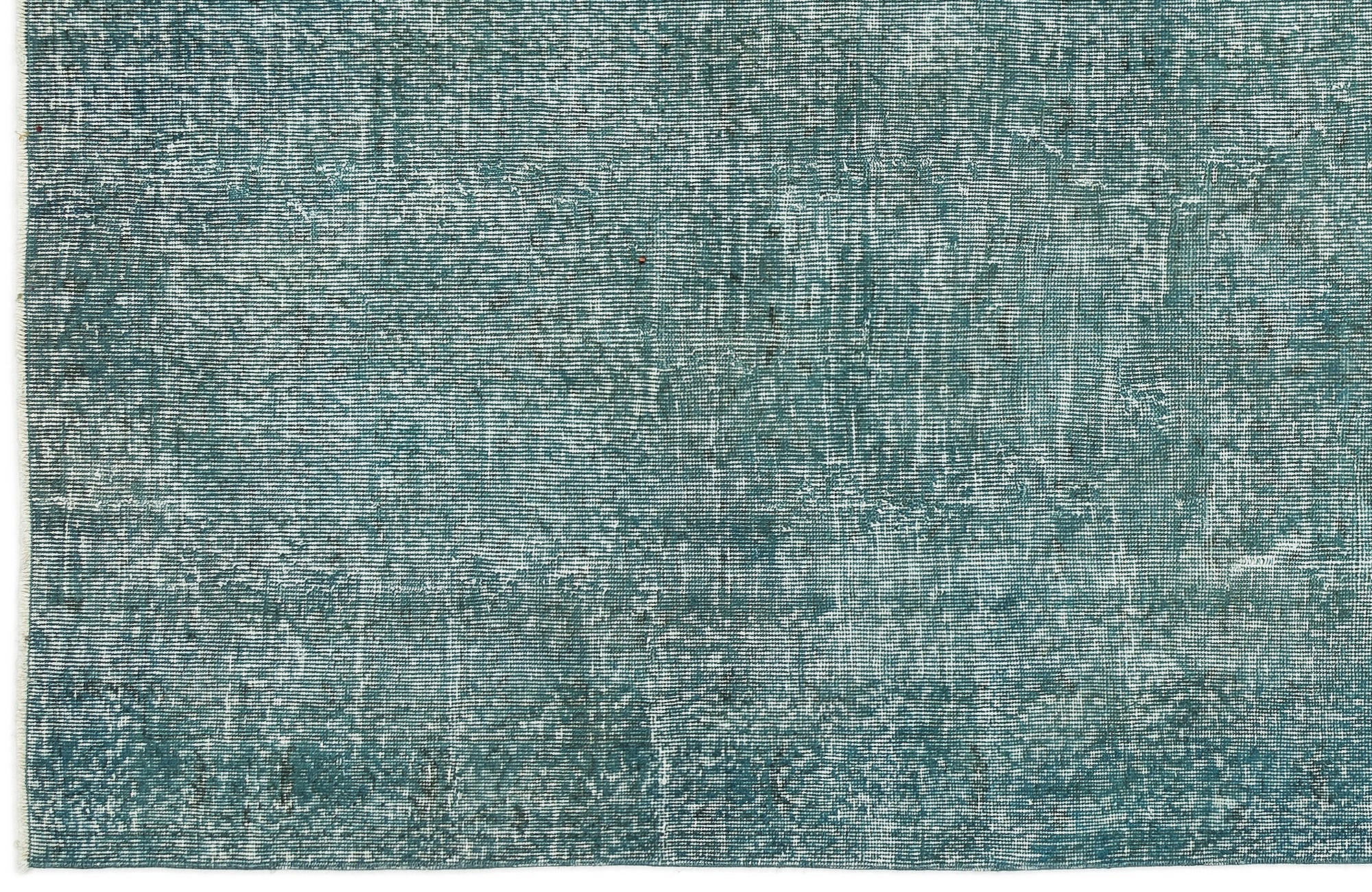 Atina Turquoise Vintage Wool Handmade Area Rug 3'10" x 7'1"