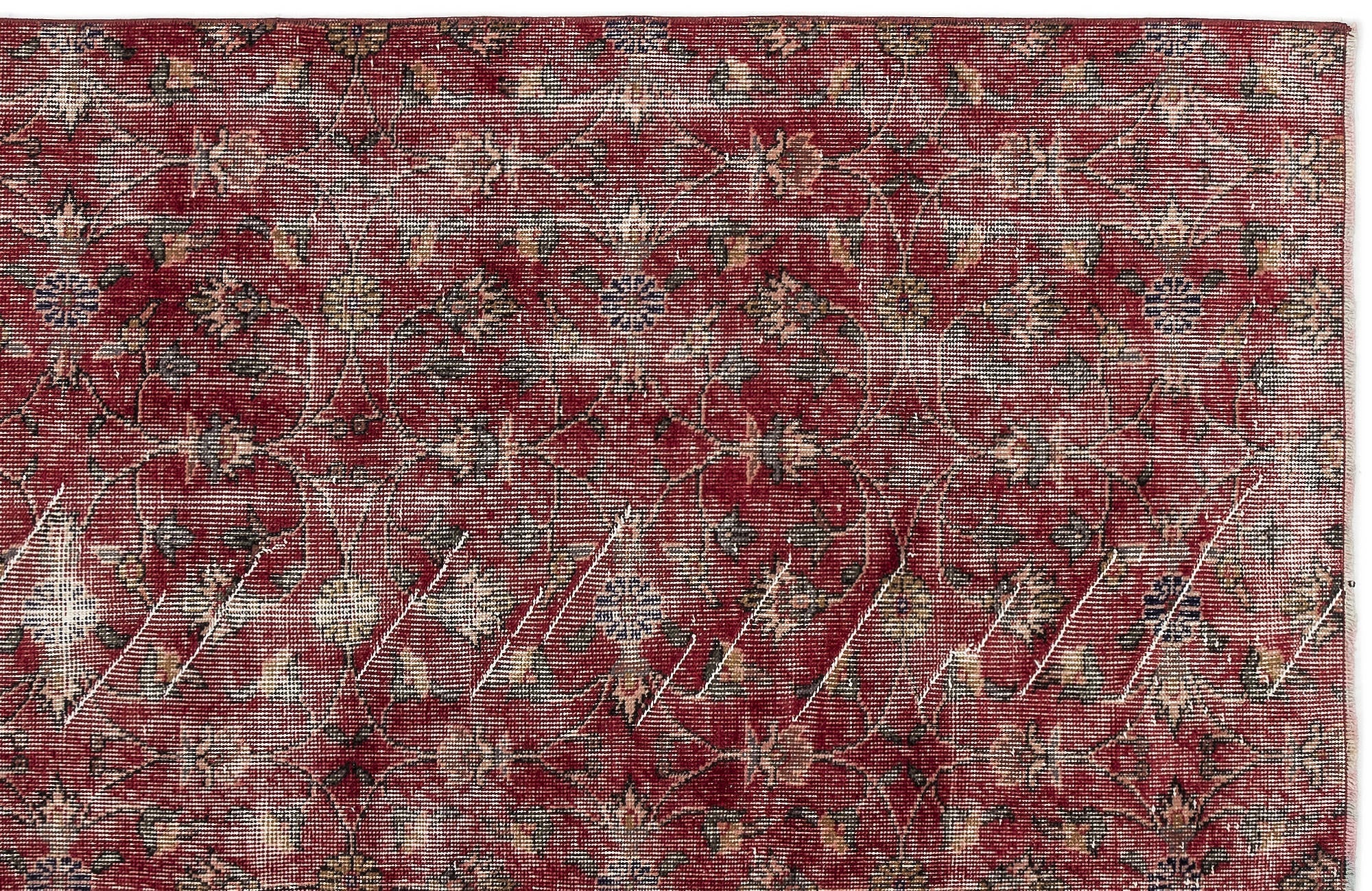 Atina Red Vintage Wool Handmade Area Rug 3'1" x 6'6"