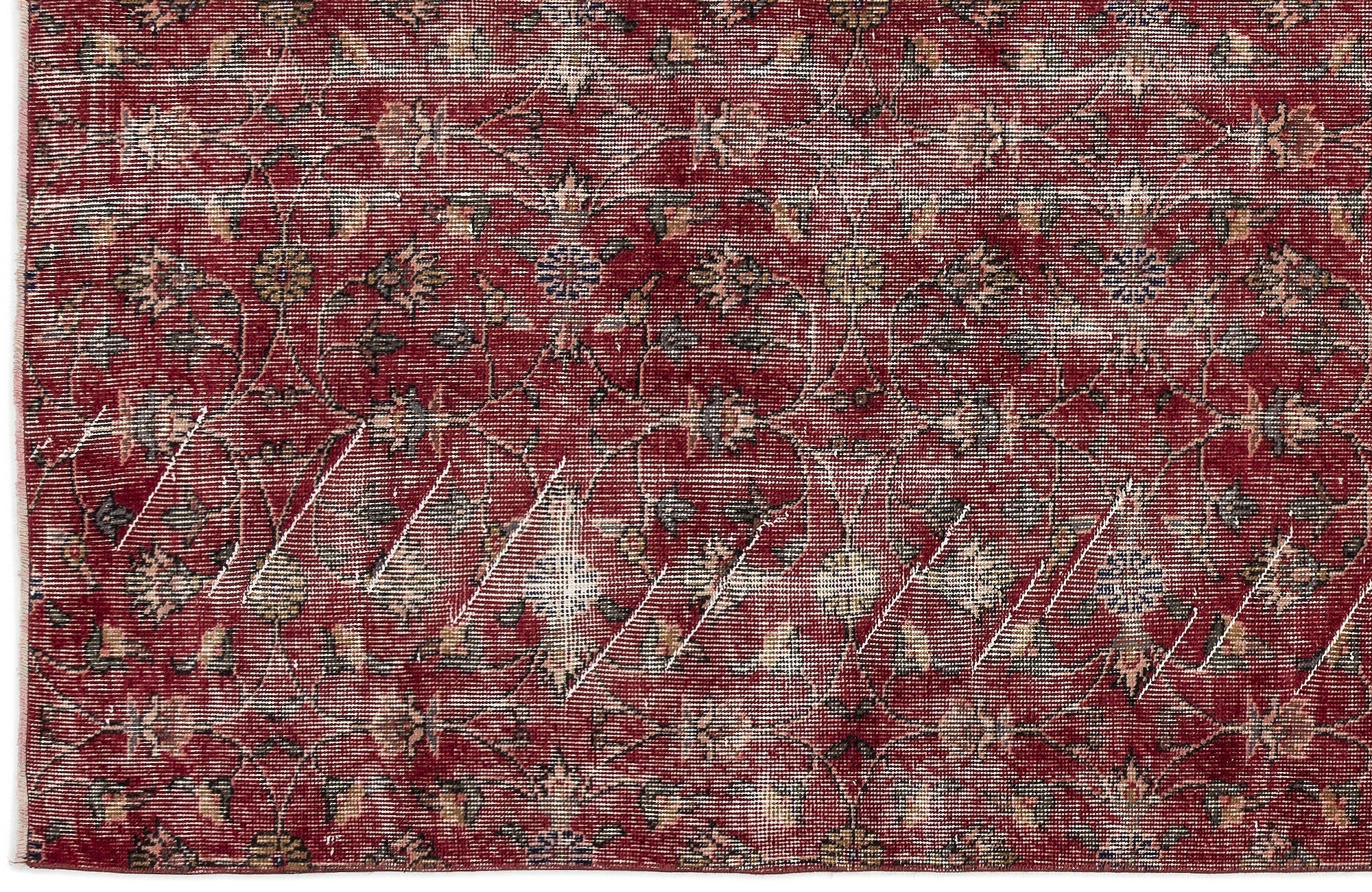 Atina Red Vintage Wool Handmade Area Rug 3'1" x 6'6"