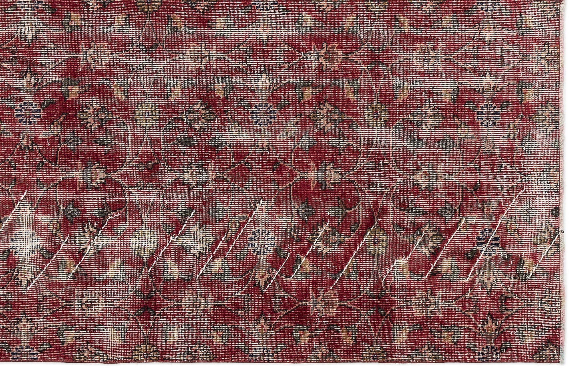Atina Red Vintage Wool Handmade Area Rug 3'1" x 6'6"