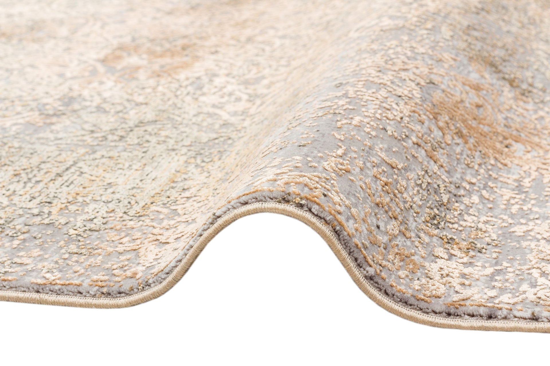 Vintage Area Rug – Gold Machine Made Rug | Modern Living Room Carpet, Soft Texture