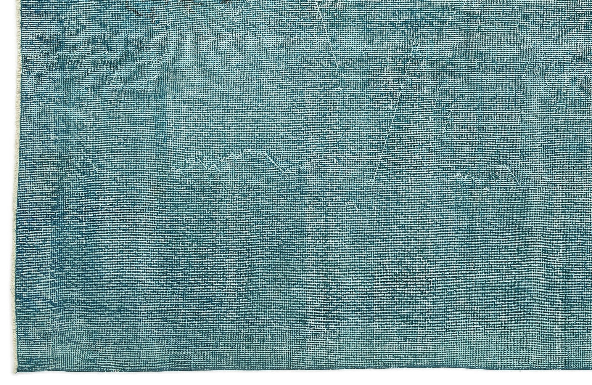 Atina Turquoise Vintage Wool Handmade Area Rug 4'11" x 8'8"