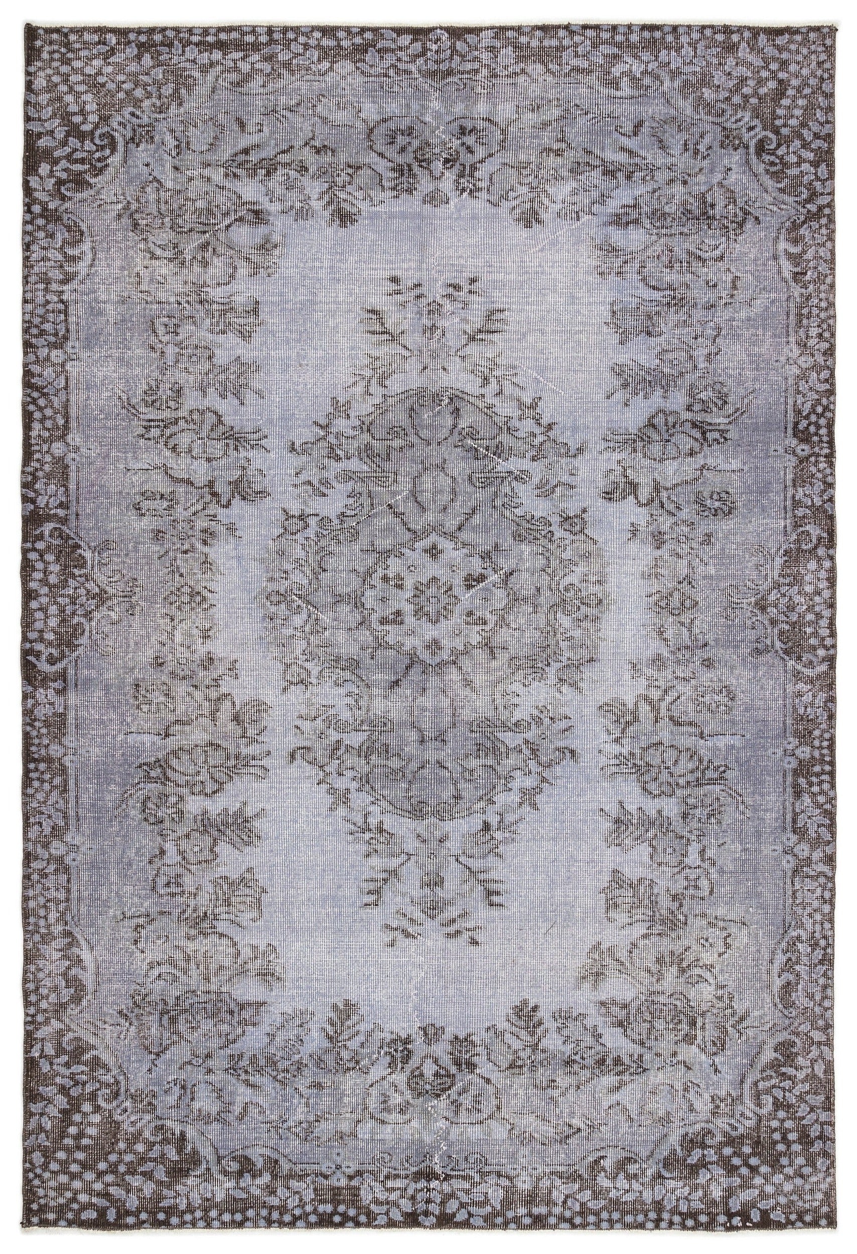 Atina Purple Vintage Wool Handmade Area Rug 5'9" x 8'6"