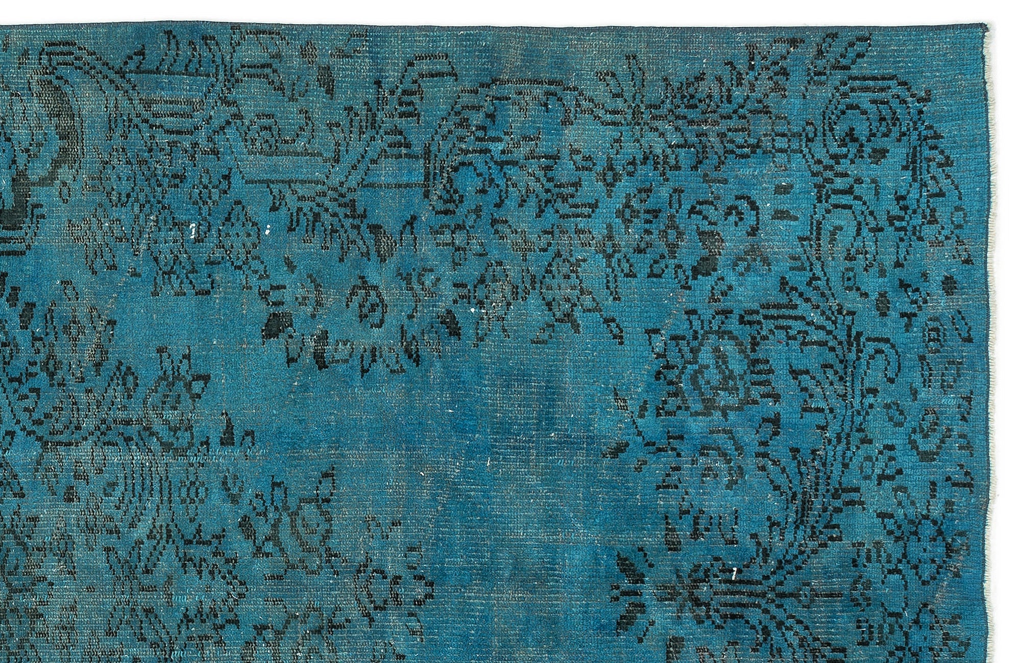 Atina Turquoise Vintage Wool Handmade Area Rug 5'5" x 9'5"