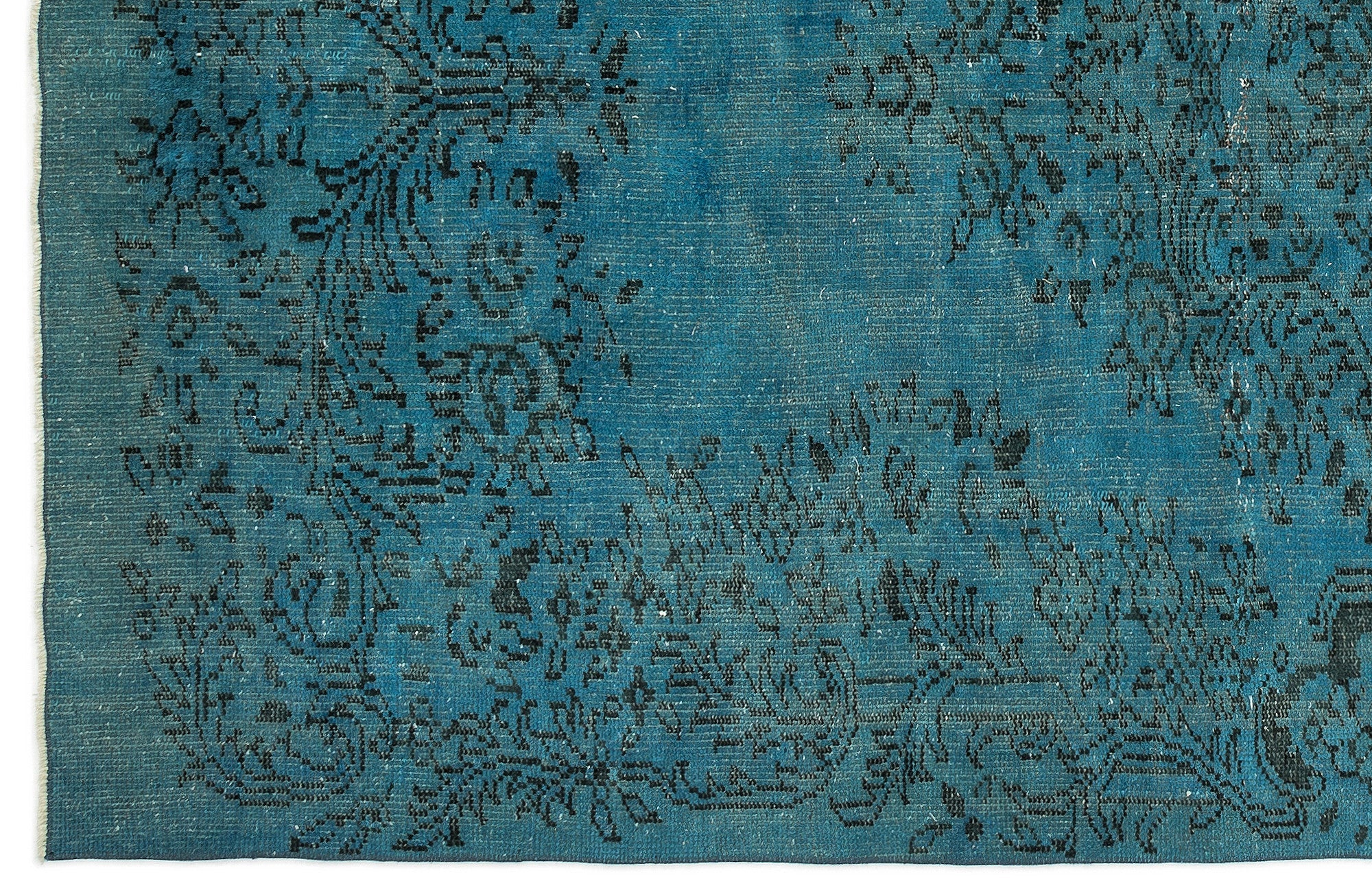 Atina Turquoise Vintage Wool Handmade Area Rug 5'5" x 9'5"