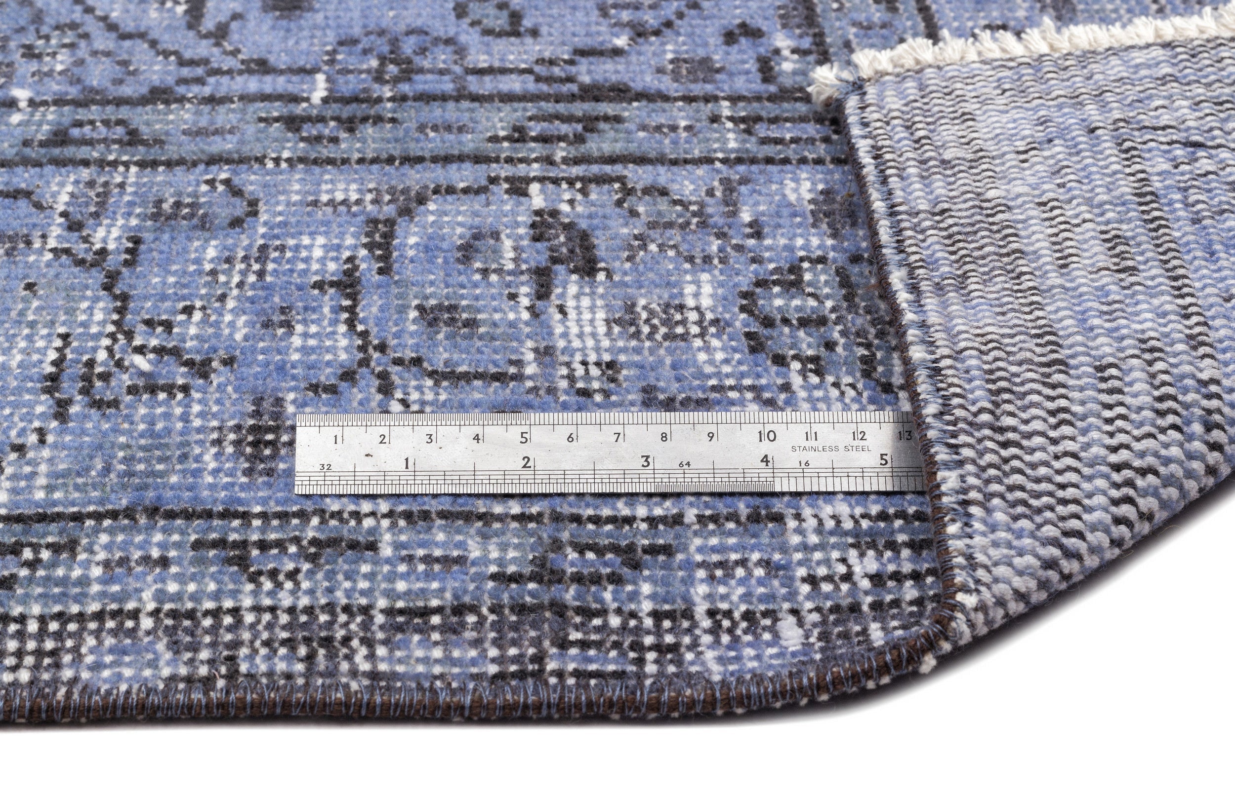 Atina Blue Vintage Wool Handmade Area Rug 6'0" x 10'4"