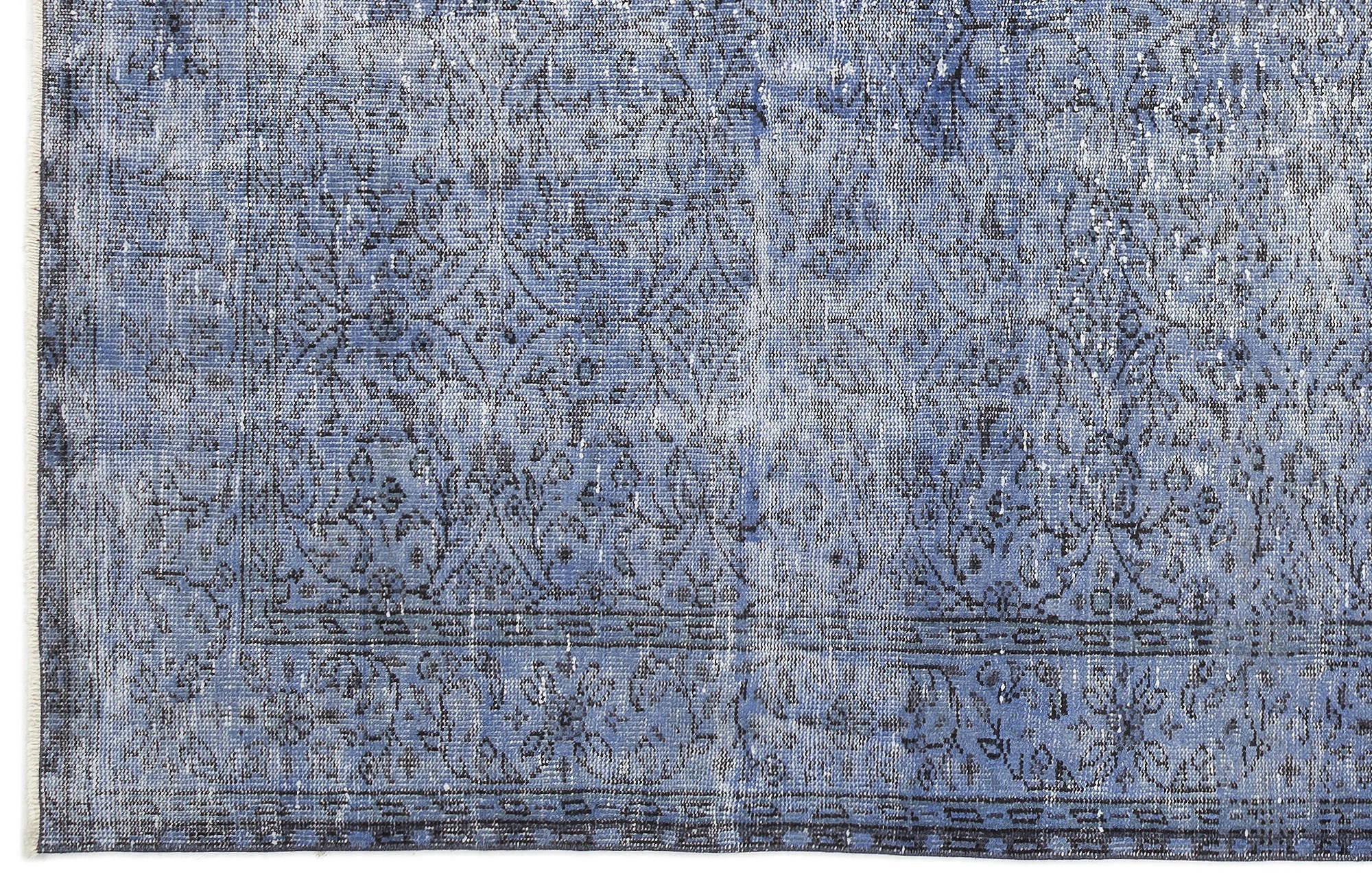 Atina Blue Vintage Wool Handmade Area Rug 6'0" x 10'4"