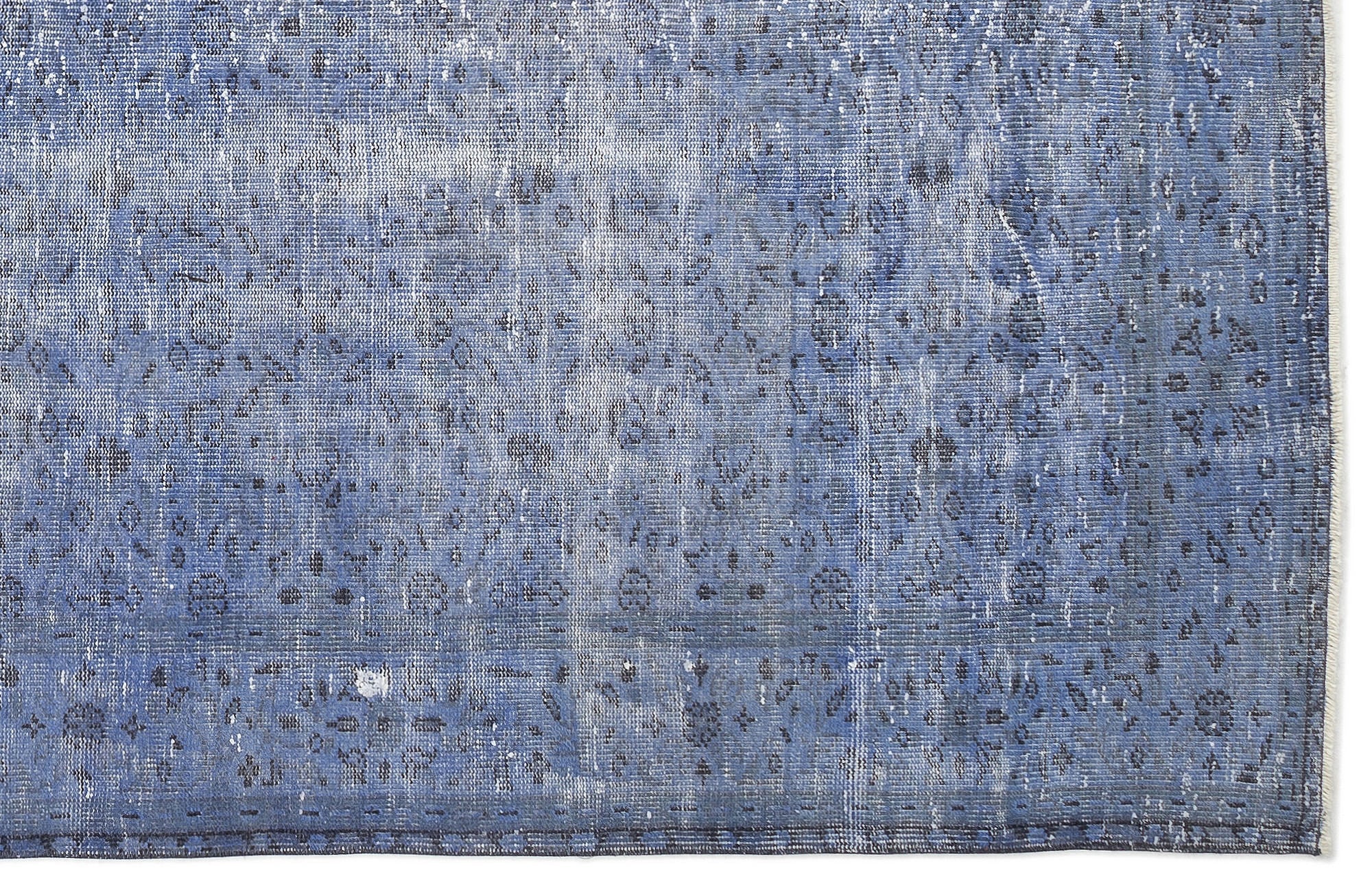 Atina Blue Vintage Wool Handmade Area Rug 6'0" x 10'4"