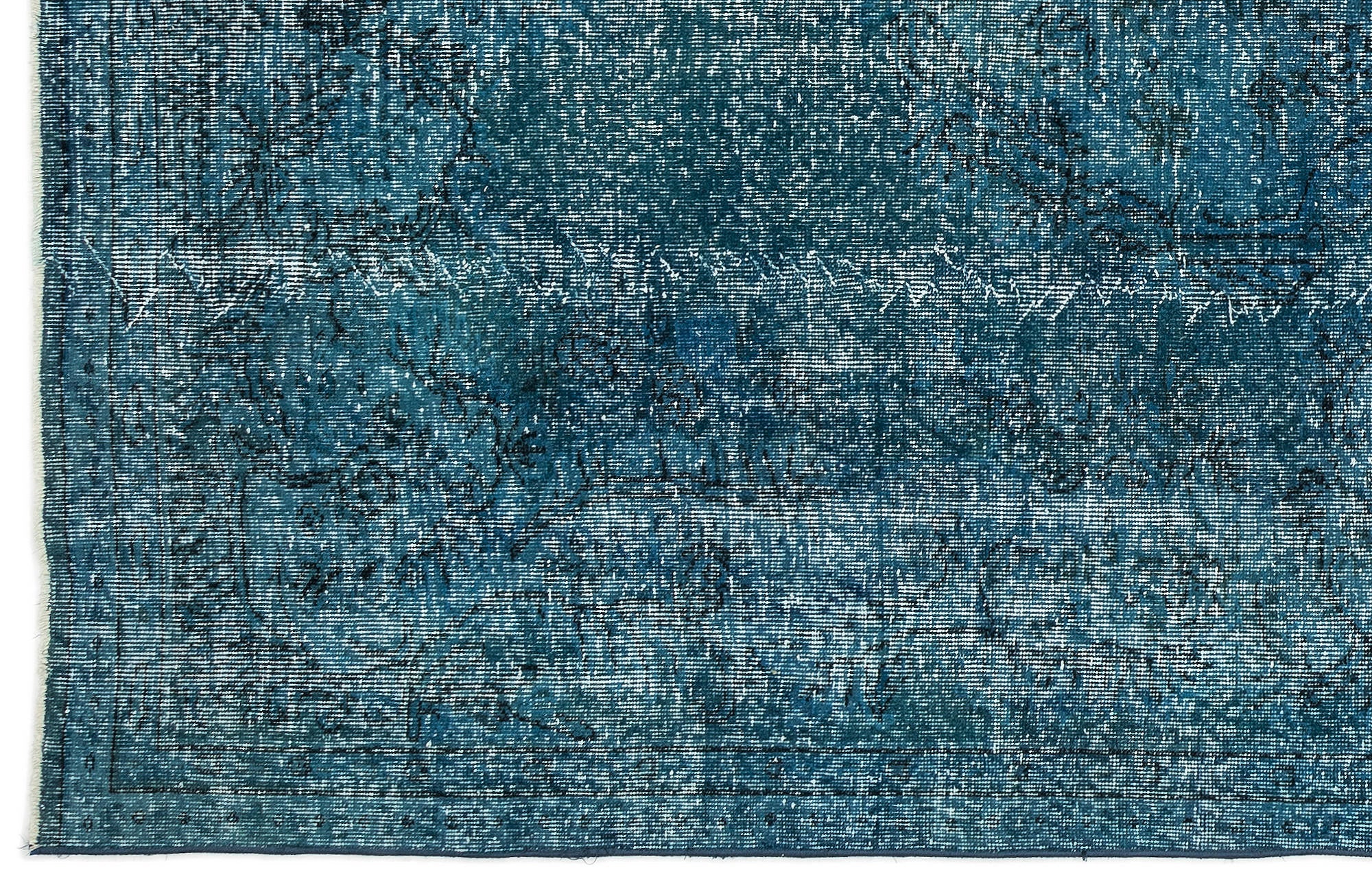 Atina Turquoise Vintage Wool Handmade Area Rug 6'2" x 9'9"