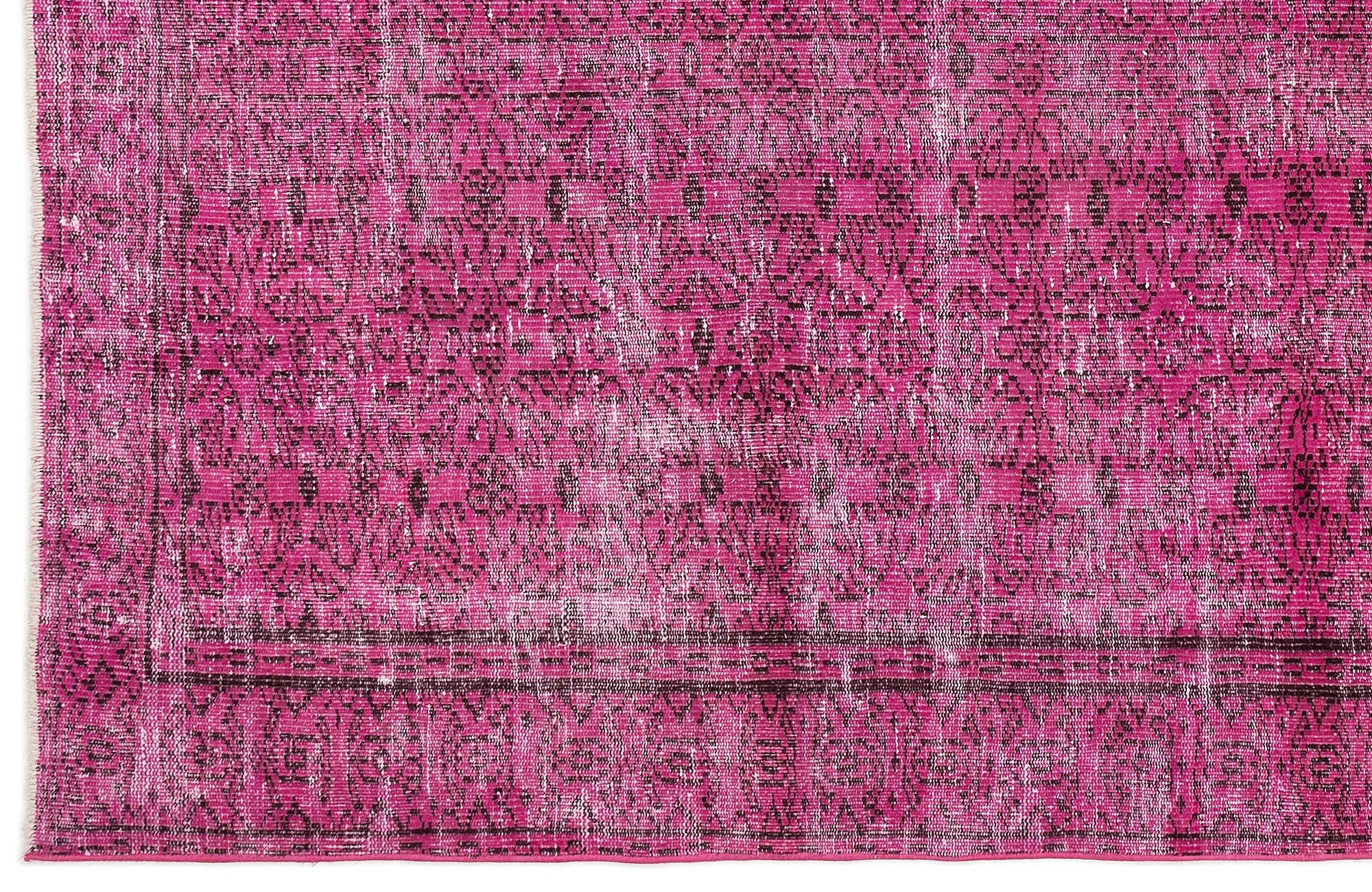 Atina Pink Vintage Wool Handmade Area Rug 5'7" x 9'5"