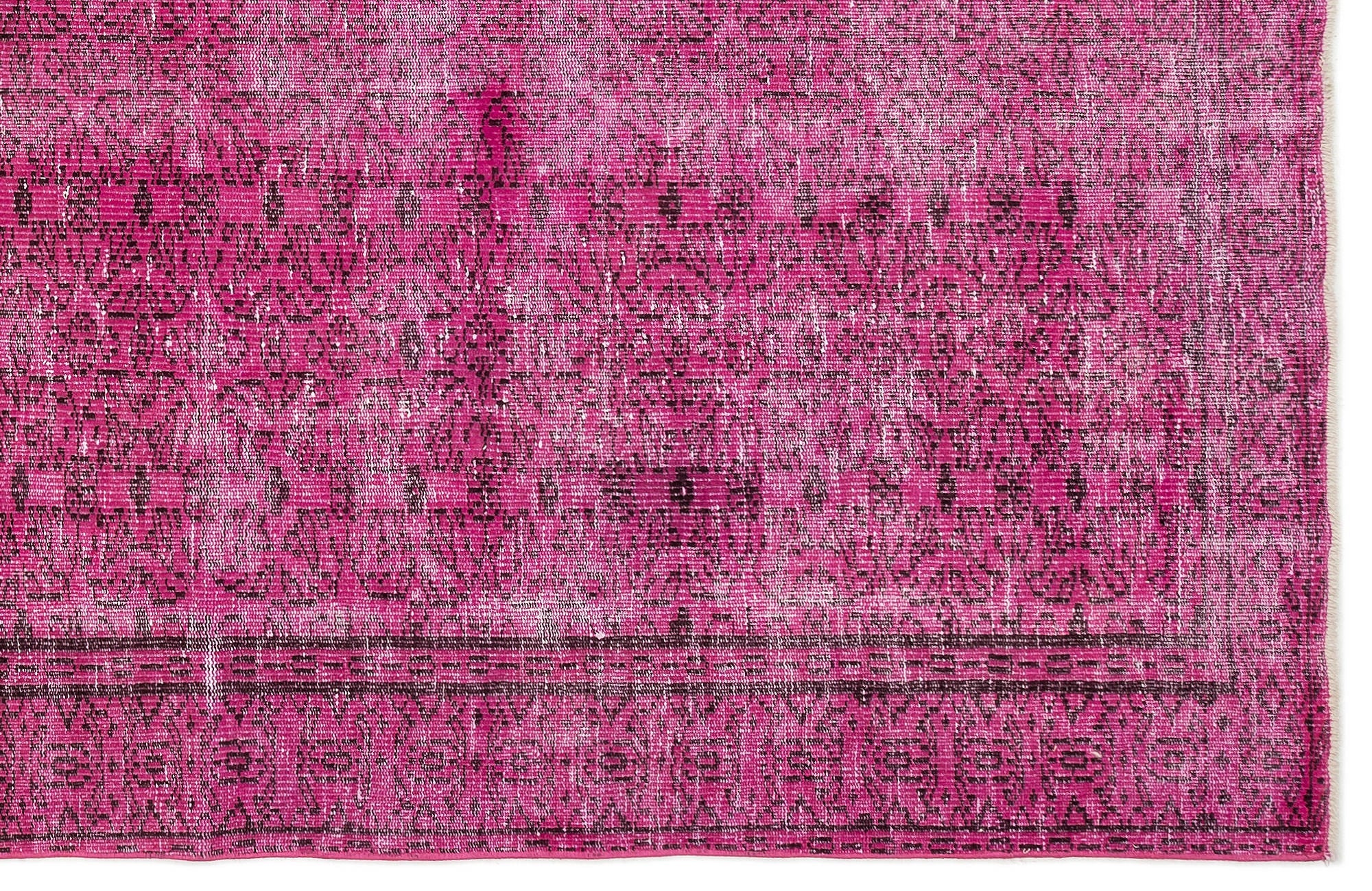 Atina Pink Vintage Wool Handmade Area Rug 5'7" x 9'5"