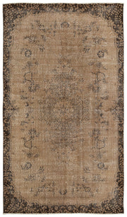 Atina Brown Vintage Wool Handmade Area Rug 5'6" x 9'5"