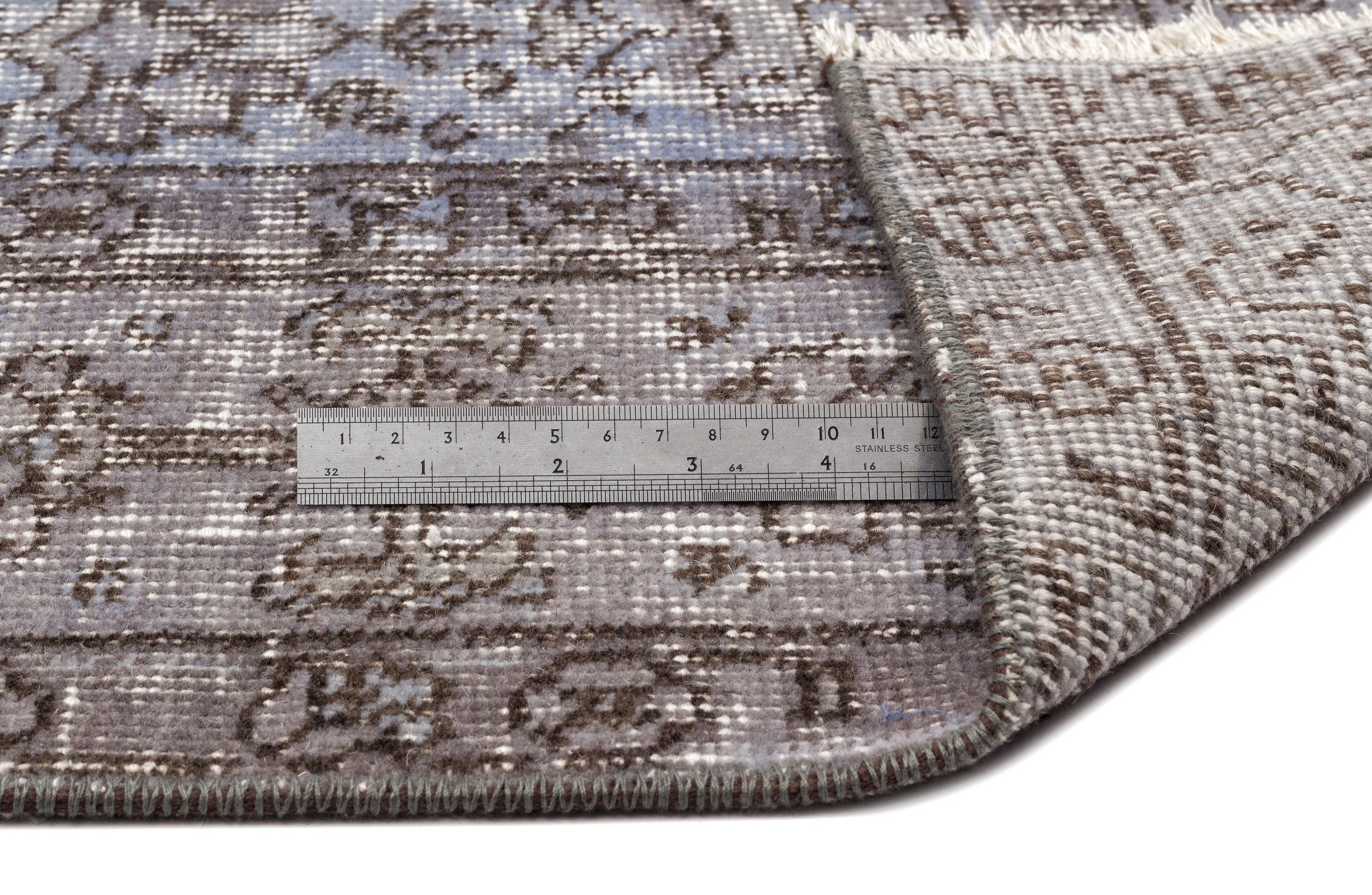 Atina Blue Vintage Wool Handmade Area Rug 5'8" x 8'10"