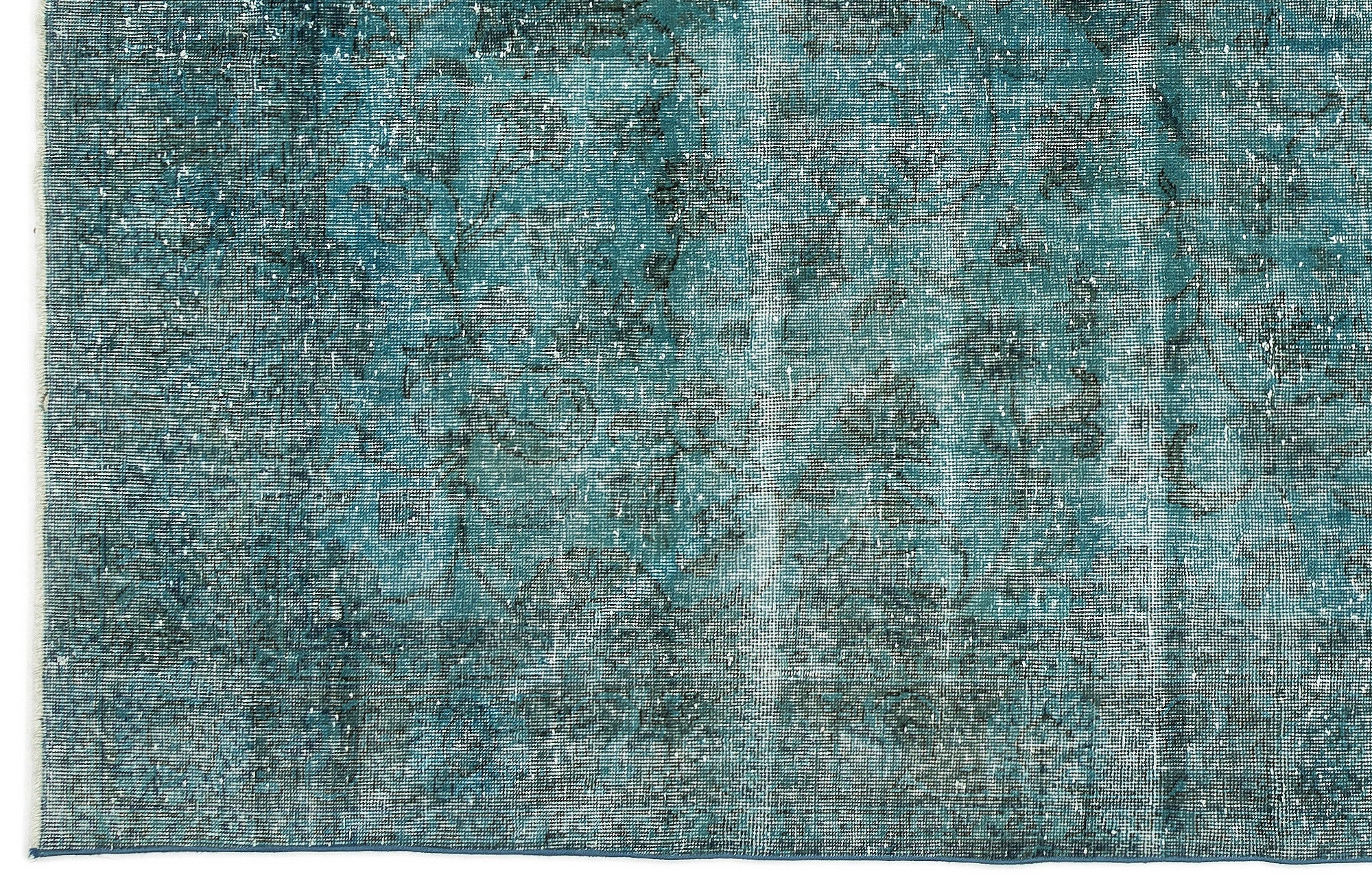 Atina Turquoise Vintage Wool Handmade Area Rug 6'4" x 9'9"
