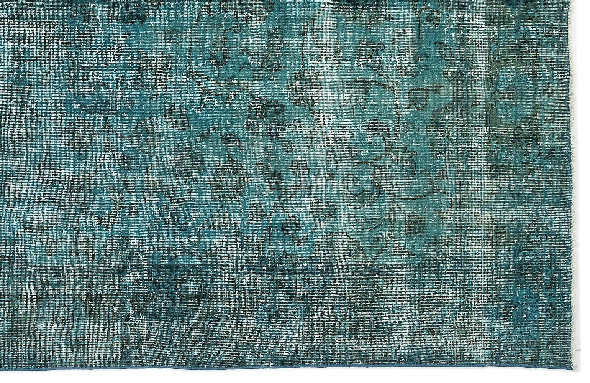 Atina Turquoise Vintage Wool Handmade Area Rug 6'4" x 9'9"