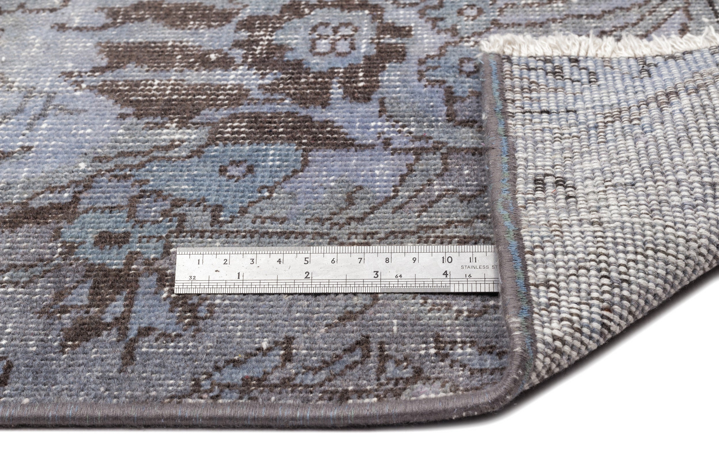 Atina Blue Vintage Wool Handmade Area Rug 5'5" x 9'3"