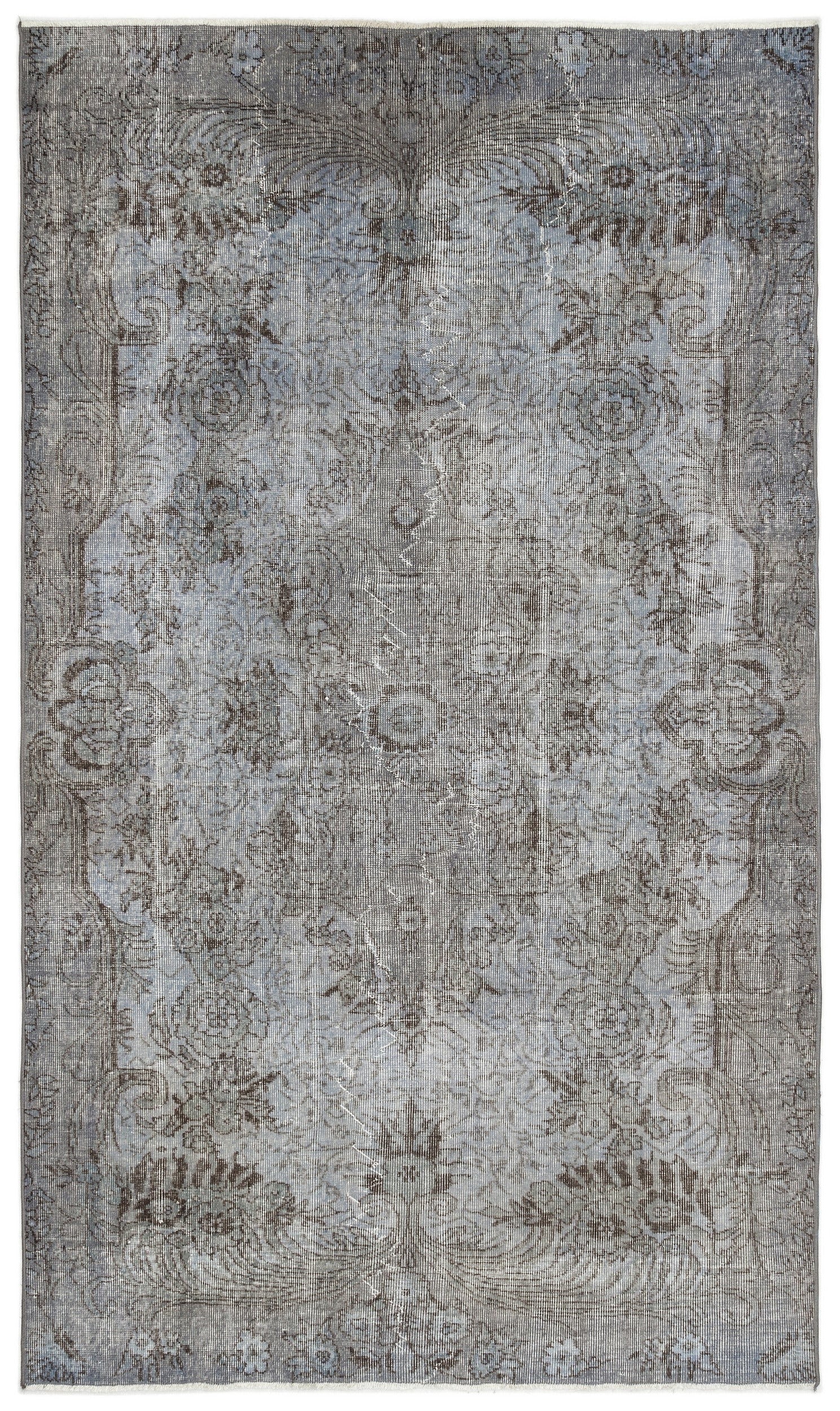 Atina Blue Vintage Wool Handmade Area Rug 5'5" x 9'3"
