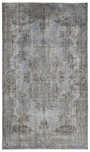 Atina Blue Vintage Wool Handmade Area Rug 5'5" x 9'3"