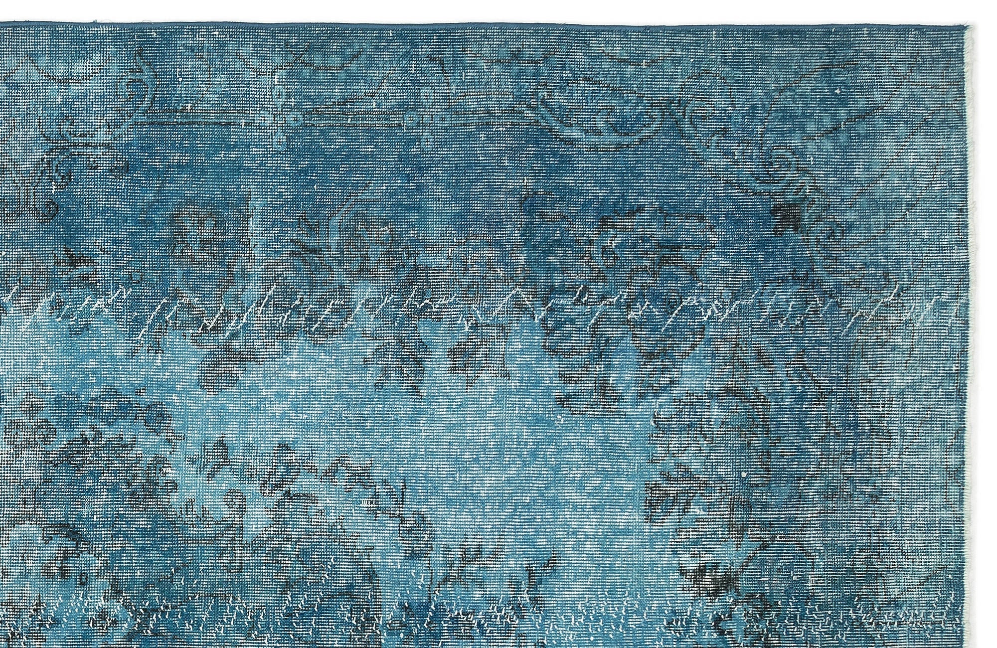 Atina Turquoise Vintage Wool Handmade Area Rug 5'7" x 9'7"