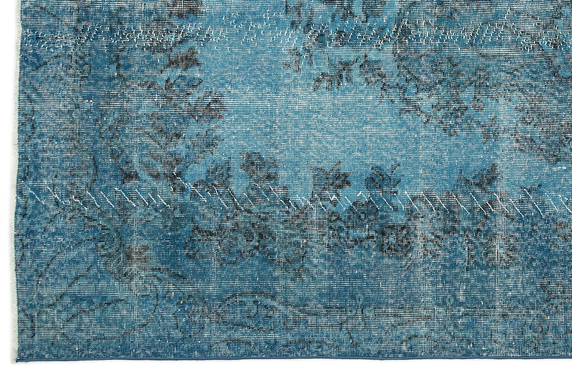 Atina Turquoise Vintage Wool Handmade Area Rug 5'7" x 9'7"