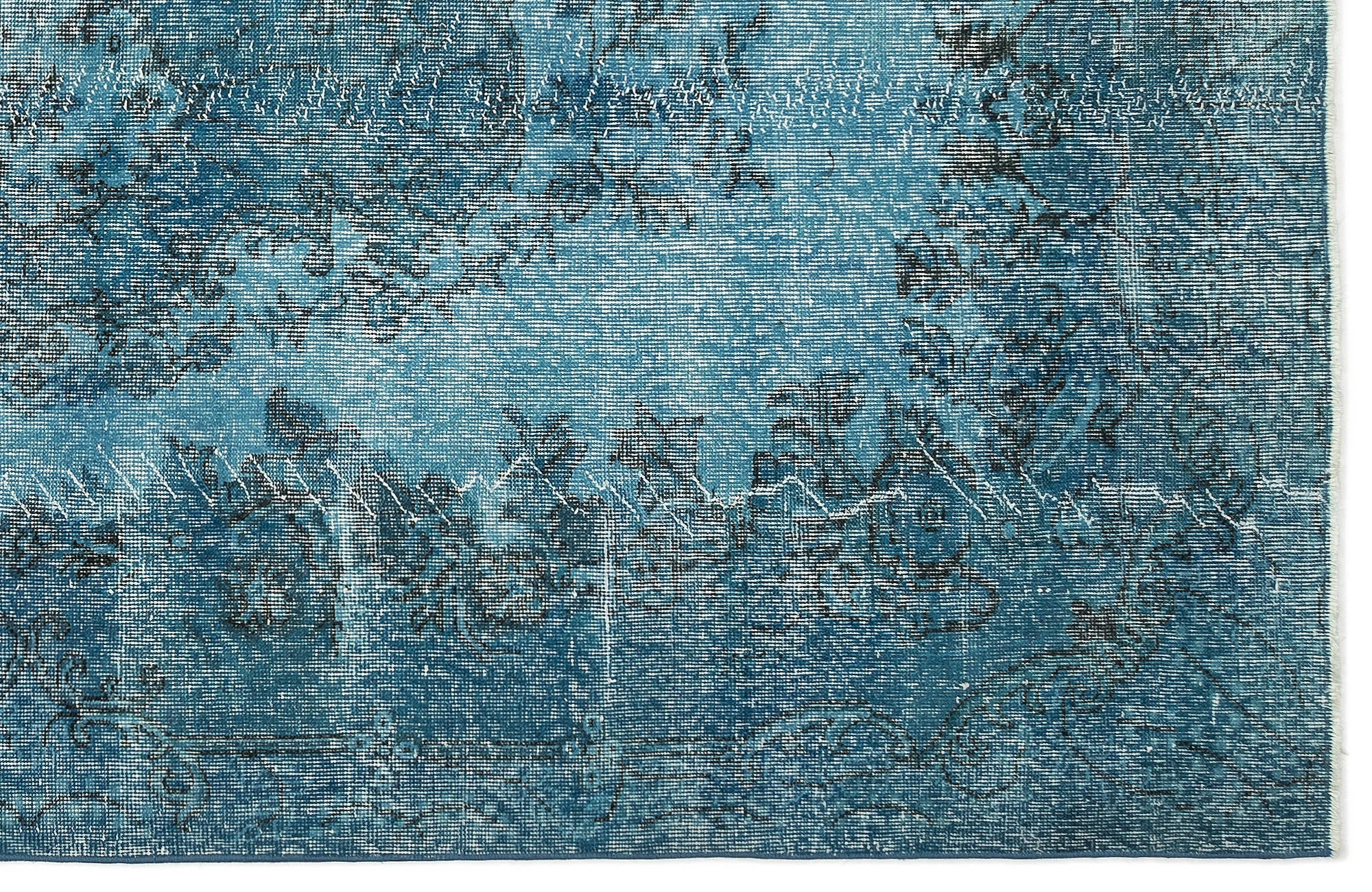 Atina Turquoise Vintage Wool Handmade Area Rug 5'7" x 9'7"