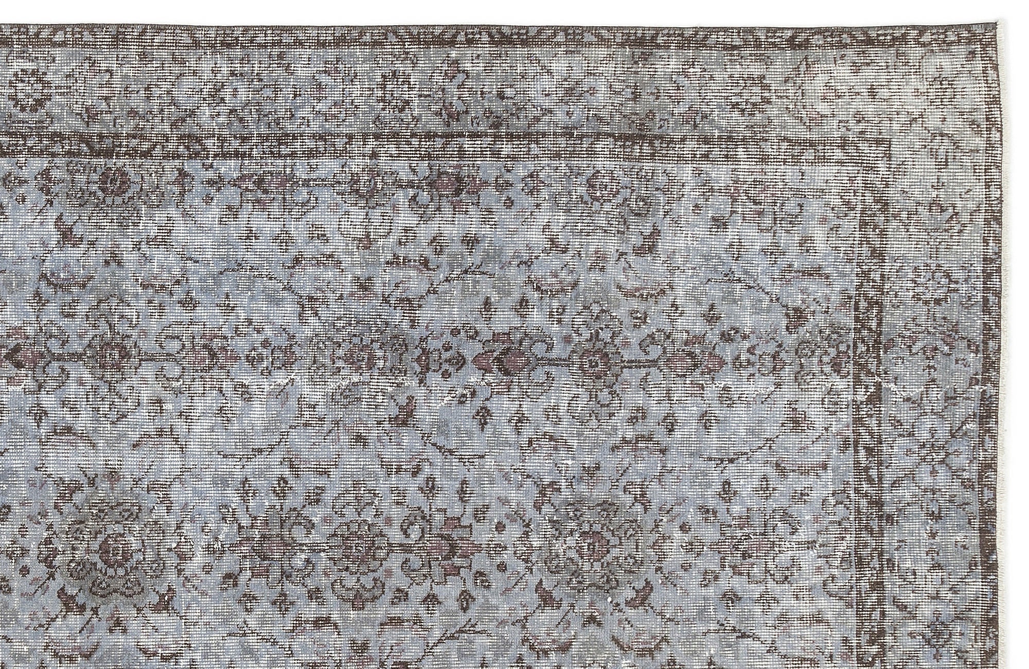 Atina Blue Vintage Wool Handmade Area Rug 4'9" x 8'8"