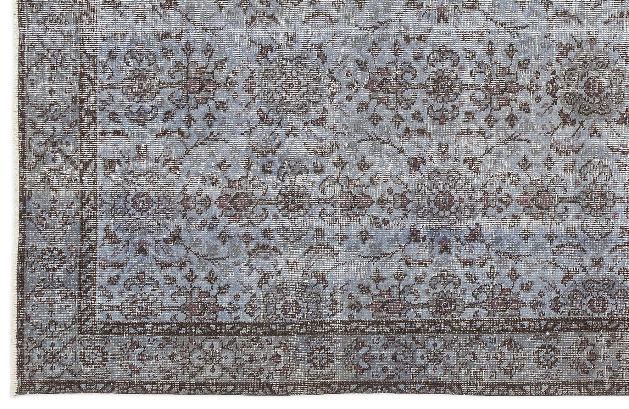 Atina Blue Vintage Wool Handmade Area Rug 4'9" x 8'8"