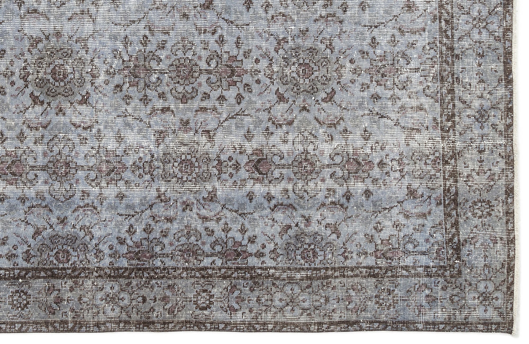 Atina Blue Vintage Wool Handmade Area Rug 4'9" x 8'8"