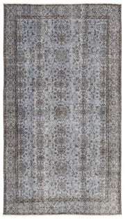 Atina Blue Vintage Wool Handmade Area Rug 4'9" x 8'8"