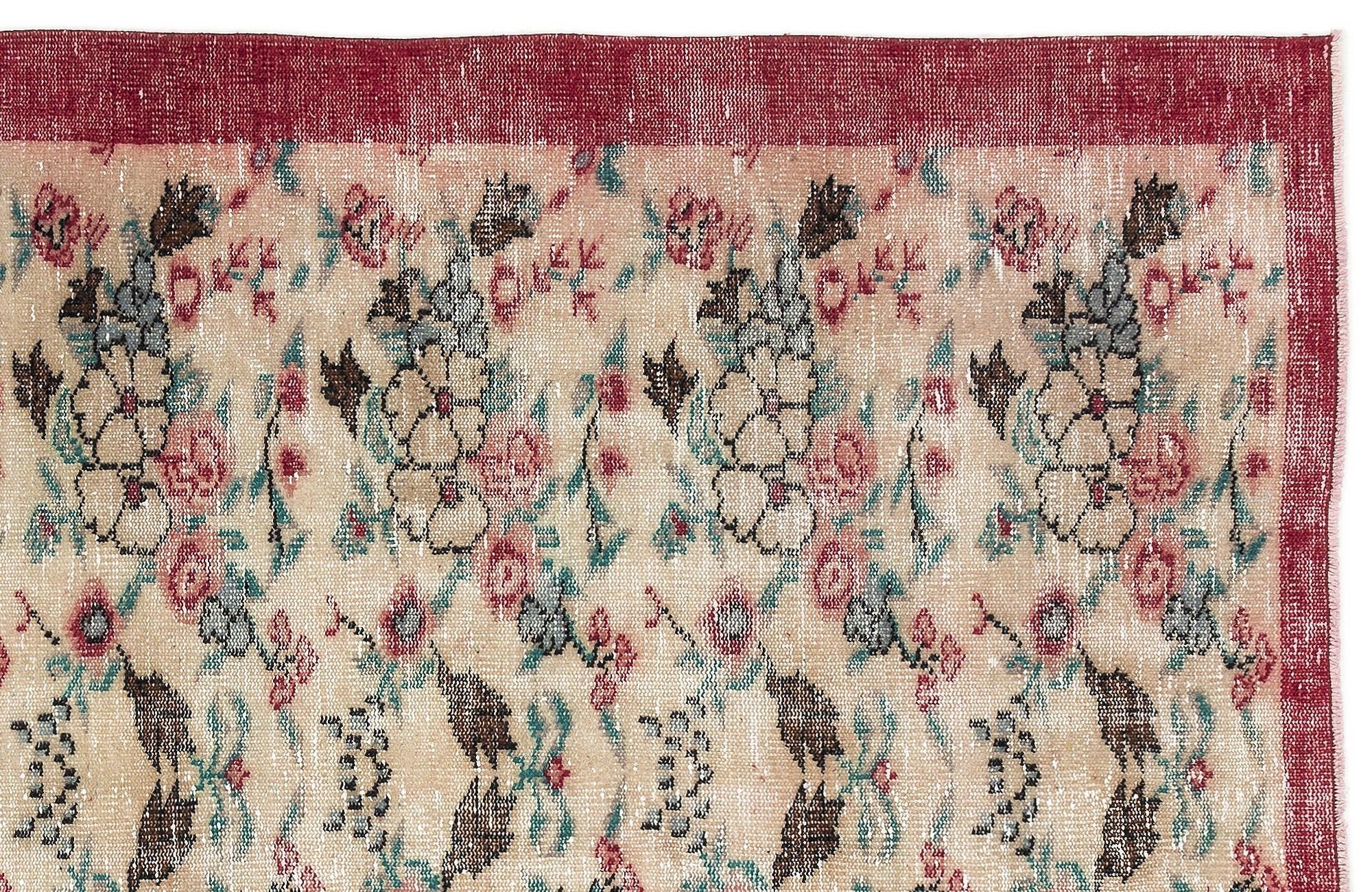 Atina Beige Vintage Wool Handmade Area Rug 5'8" x 7'8"