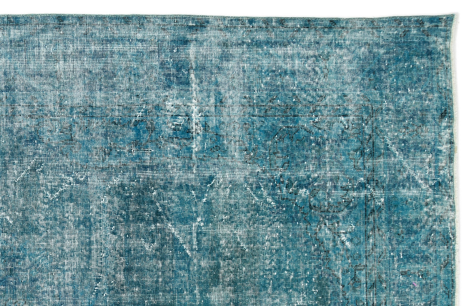 Atina Turquoise Vintage Wool Handmade Area Rug 7'3" x 10'2"