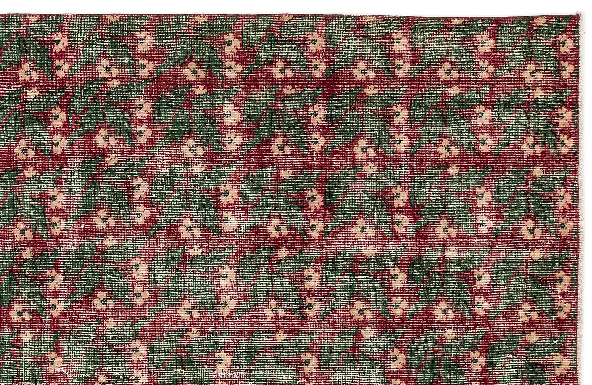 Atina Cream Vintage Wool Handmade Area Rug 6'2" x 8'11"