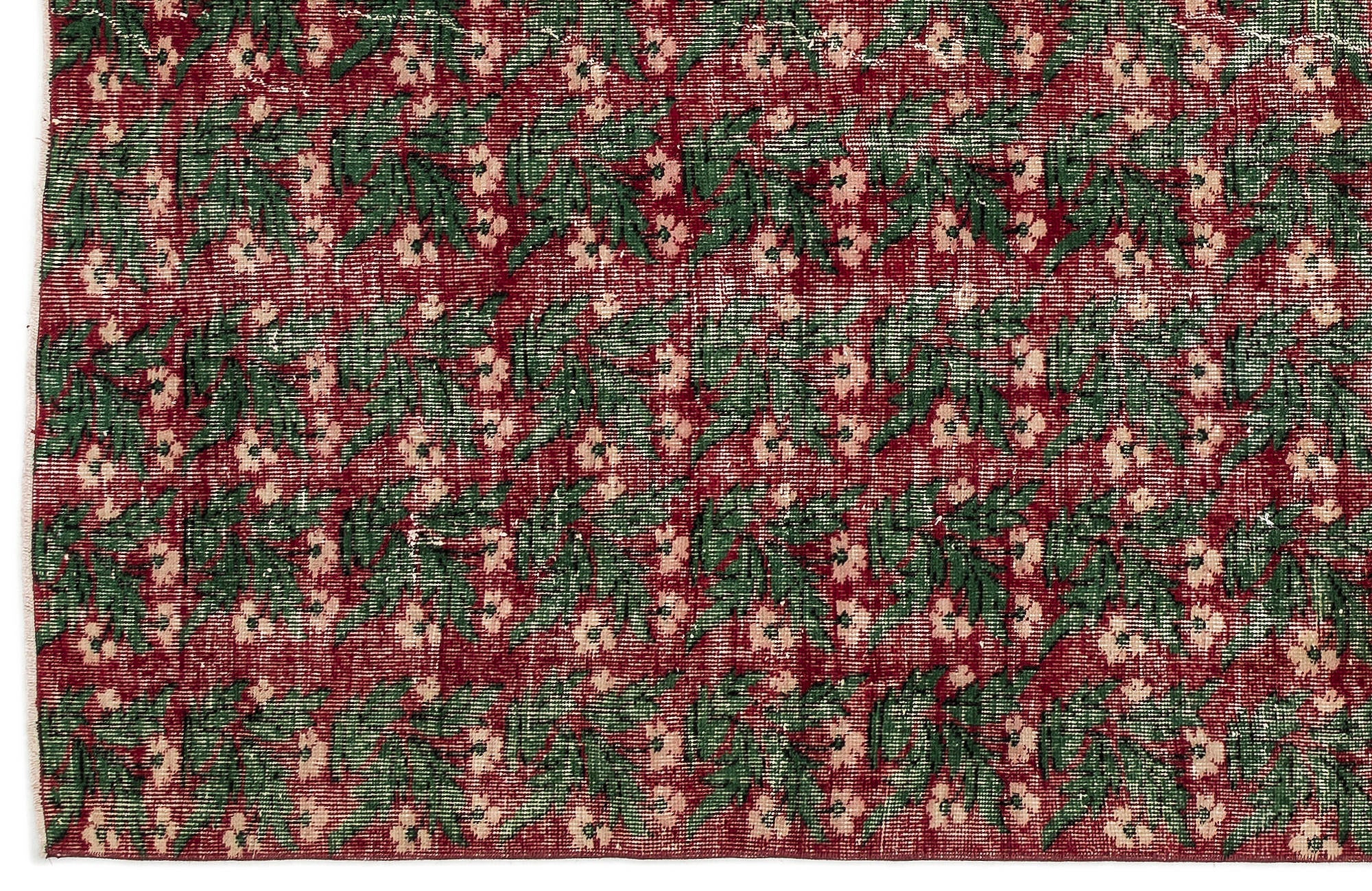 Atina Cream Vintage Wool Handmade Area Rug 6'2" x 8'11"