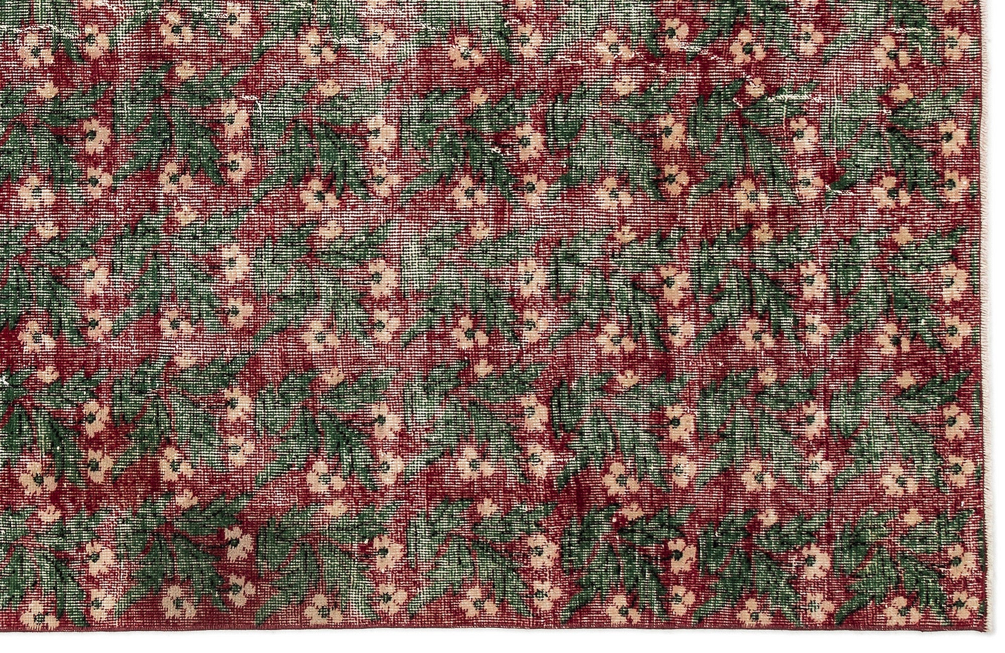Atina Cream Vintage Wool Handmade Area Rug 6'2" x 8'11"